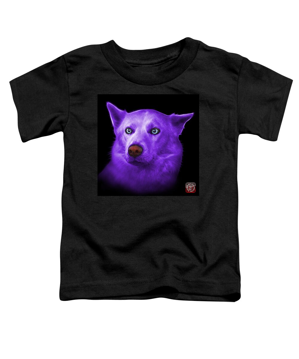 Siberian Husky Toddler T-Shirt featuring the painting Purple Mila - Siberian Husky - 2103 - BB by James Ahn