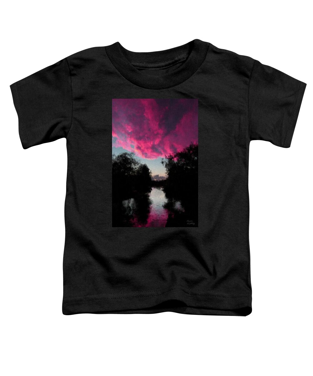Sunset Toddler T-Shirt featuring the painting Purple Sunset by Bruce Nutting