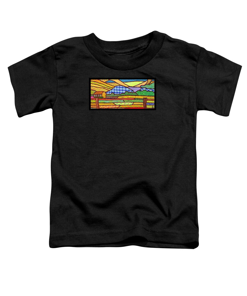 Massanutten Mountain Toddler T-Shirt featuring the painting Quilted Massanutten Sunset by Jim Harris