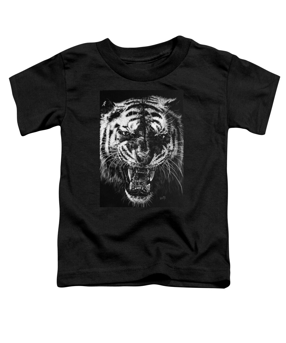 Art Toddler T-Shirt featuring the drawing Rage by Barbara Keith