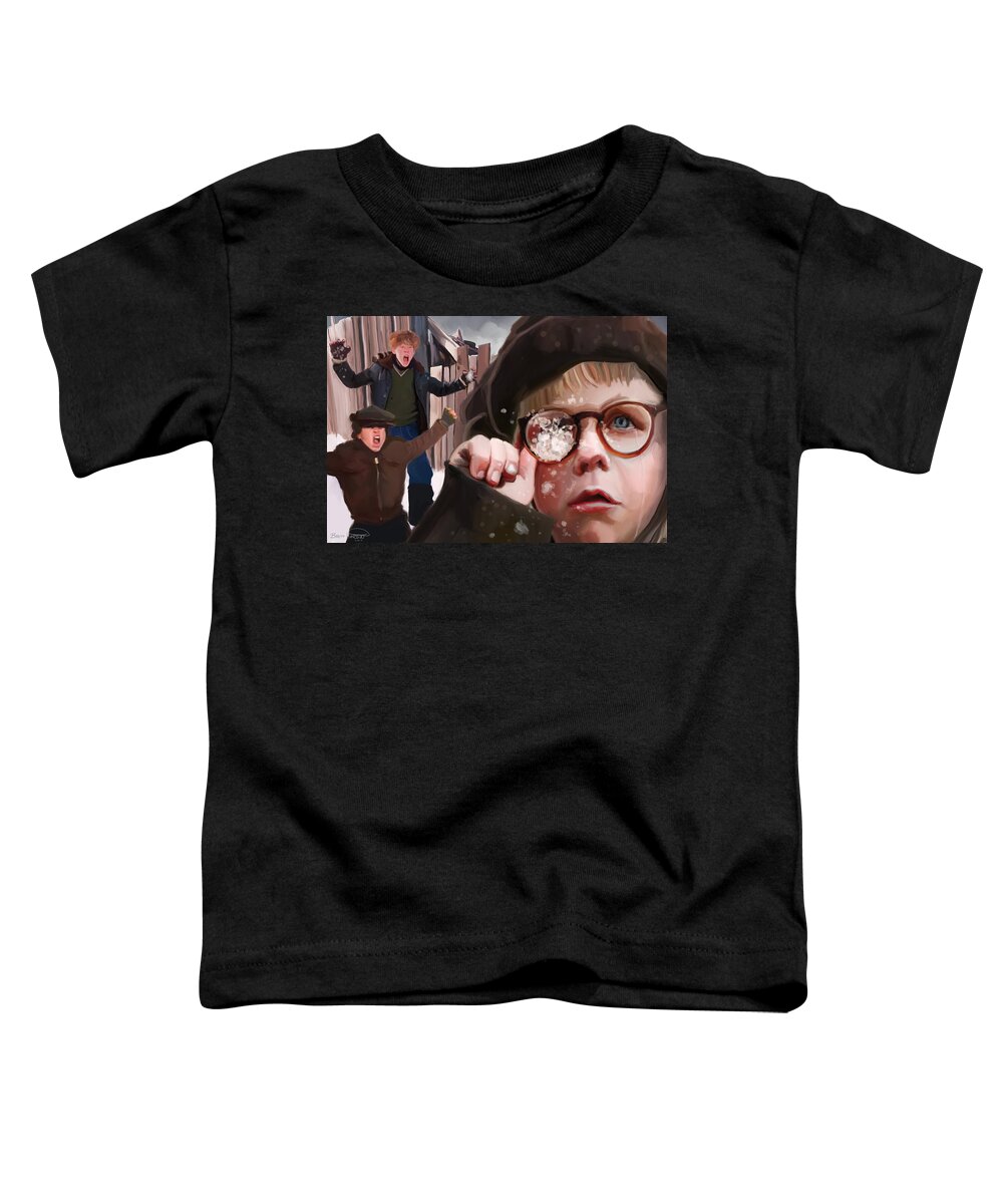 A Christmas Story Toddler T-Shirt featuring the painting Ralphie Snaps by Brett Hardin