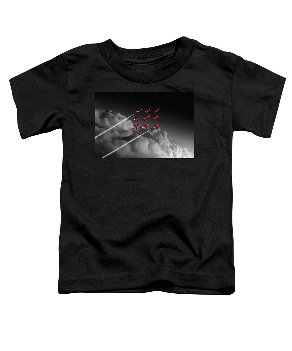 Red Toddler T-Shirt featuring the digital art Red Arrows Diamond 9 - Pop by Airpower Art