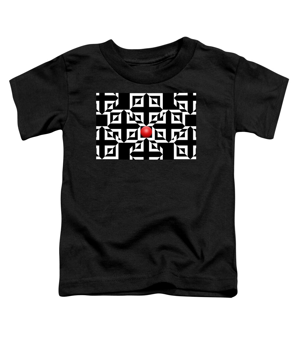 Abstract Toddler T-Shirt featuring the digital art Red Ball 5 by Mike McGlothlen