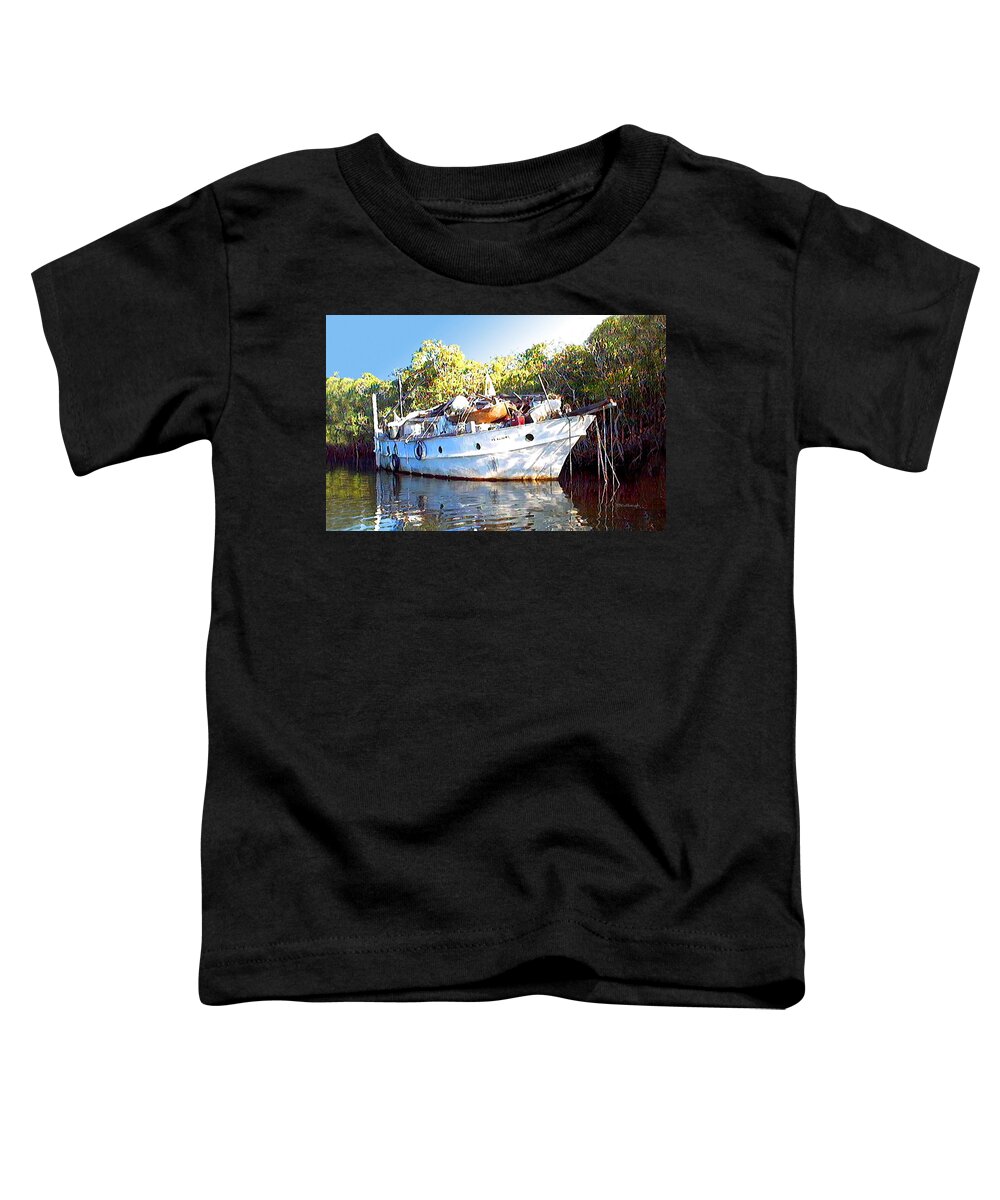 Duane Mccullough Toddler T-Shirt featuring the photograph Red Brown's Boat Home by Duane McCullough