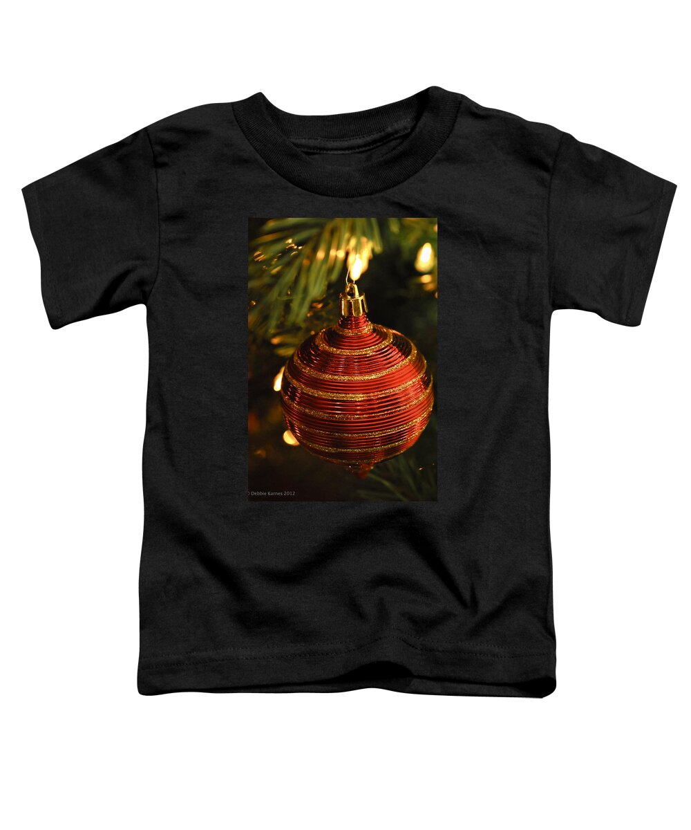 Red Ornament Toddler T-Shirt featuring the photograph Red Ornament by Debbie Karnes