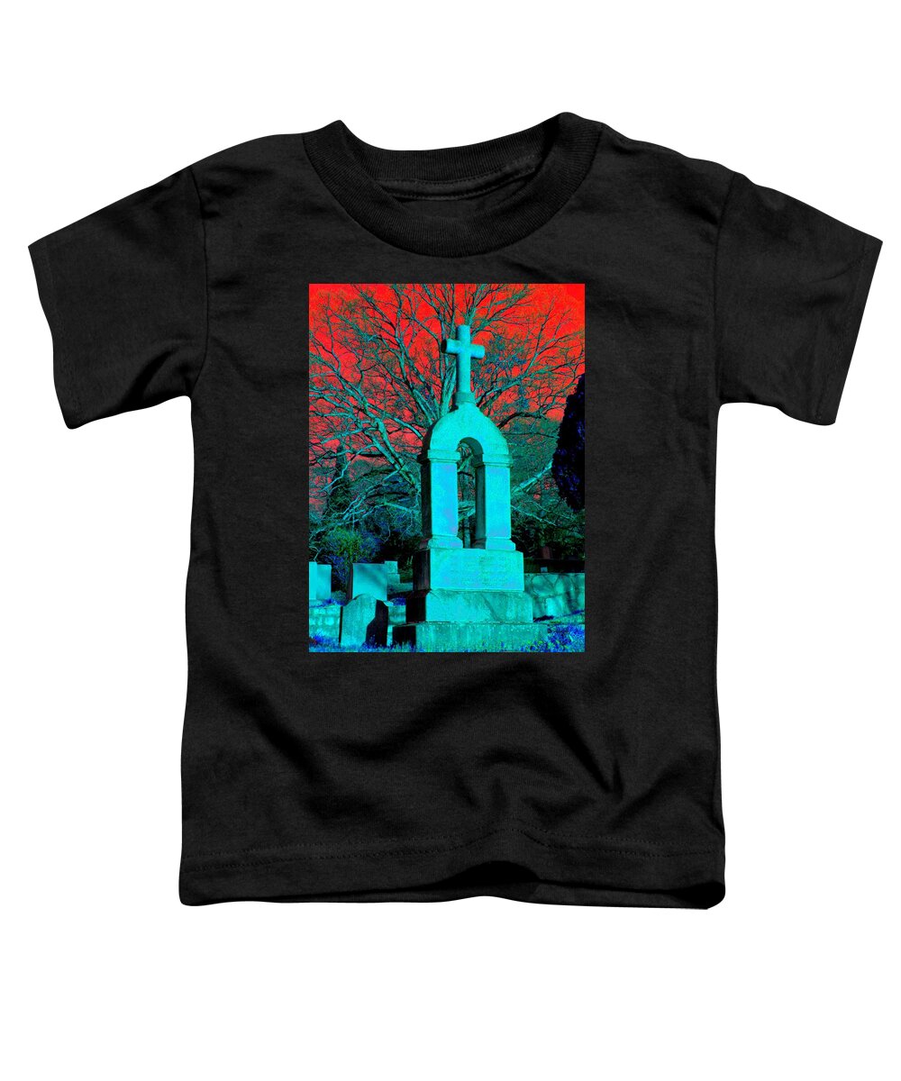 Blue Cross Toddler T-Shirt featuring the photograph Red Sky by Cleaster Cotton