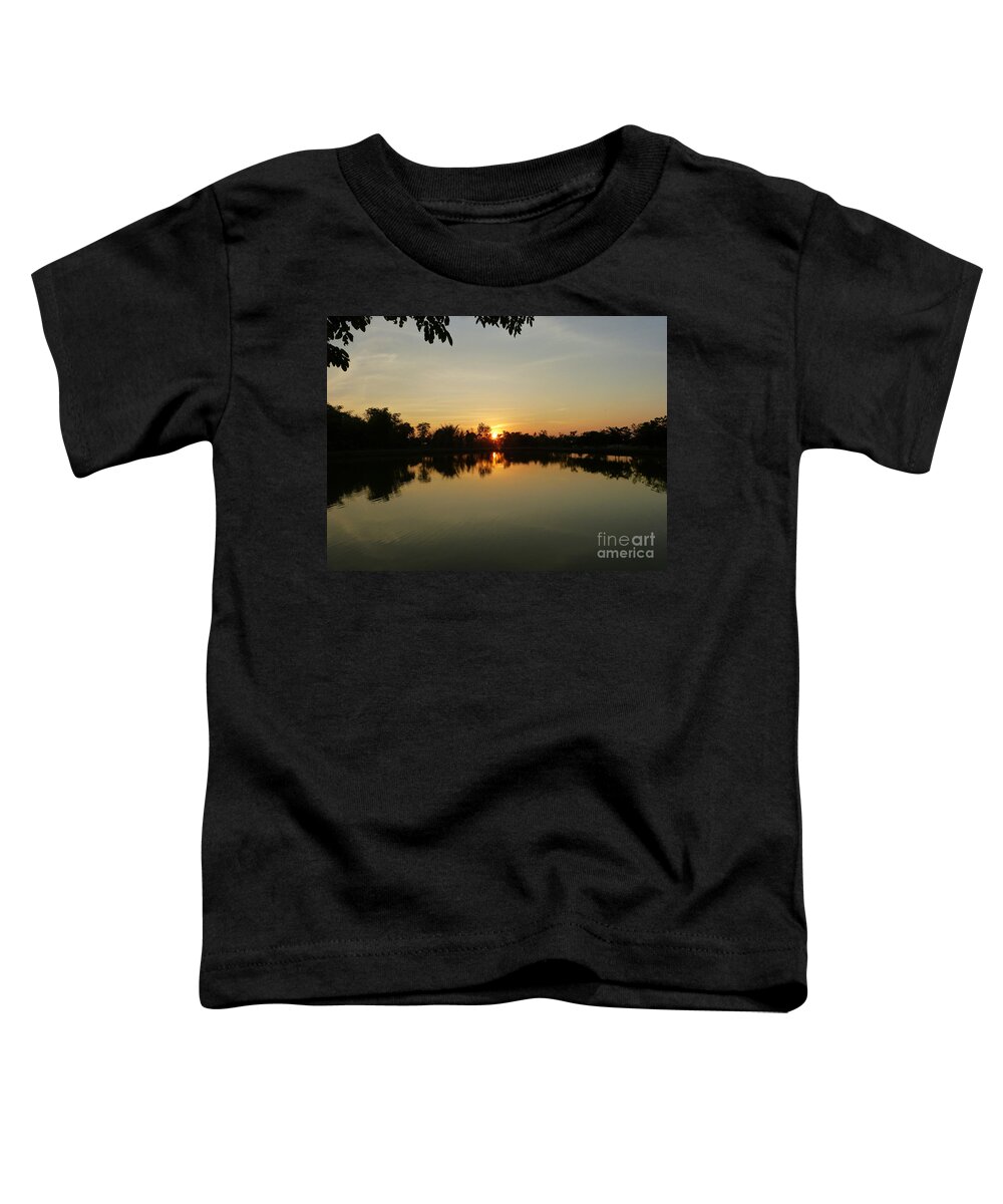 Sunset Toddler T-Shirt featuring the photograph Reflections at Dusk by Marguerita Tan