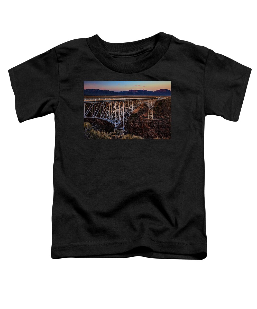 Rio Grande Gorge Toddler T-Shirt featuring the photograph Rio Grand Gorge Bridge Sunset by Diana Powell