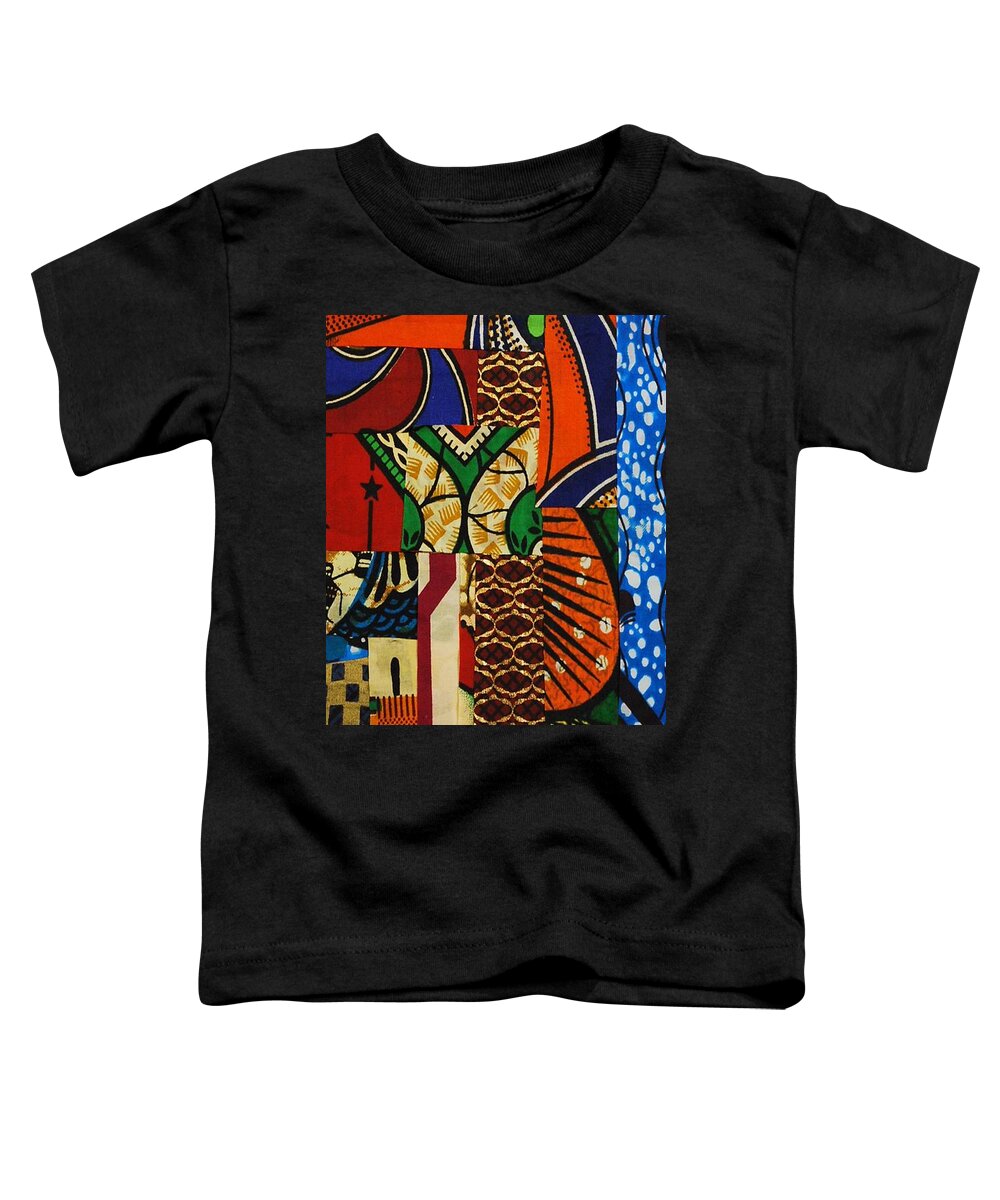 Textile Art Toddler T-Shirt featuring the tapestry - textile Riverbank by Apanaki Temitayo M