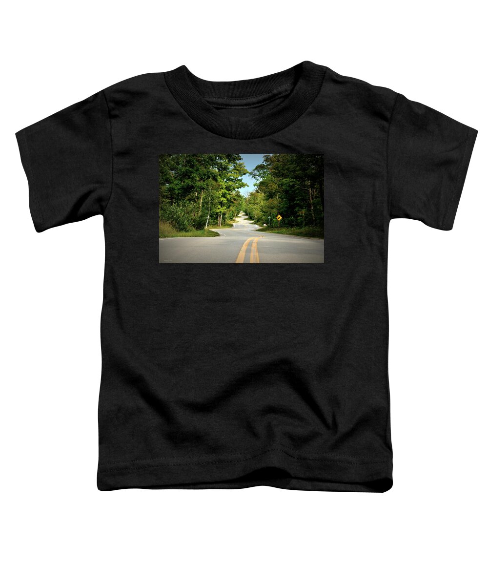 Road Toddler T-Shirt featuring the photograph Roadway Slalom by Andrea Platt