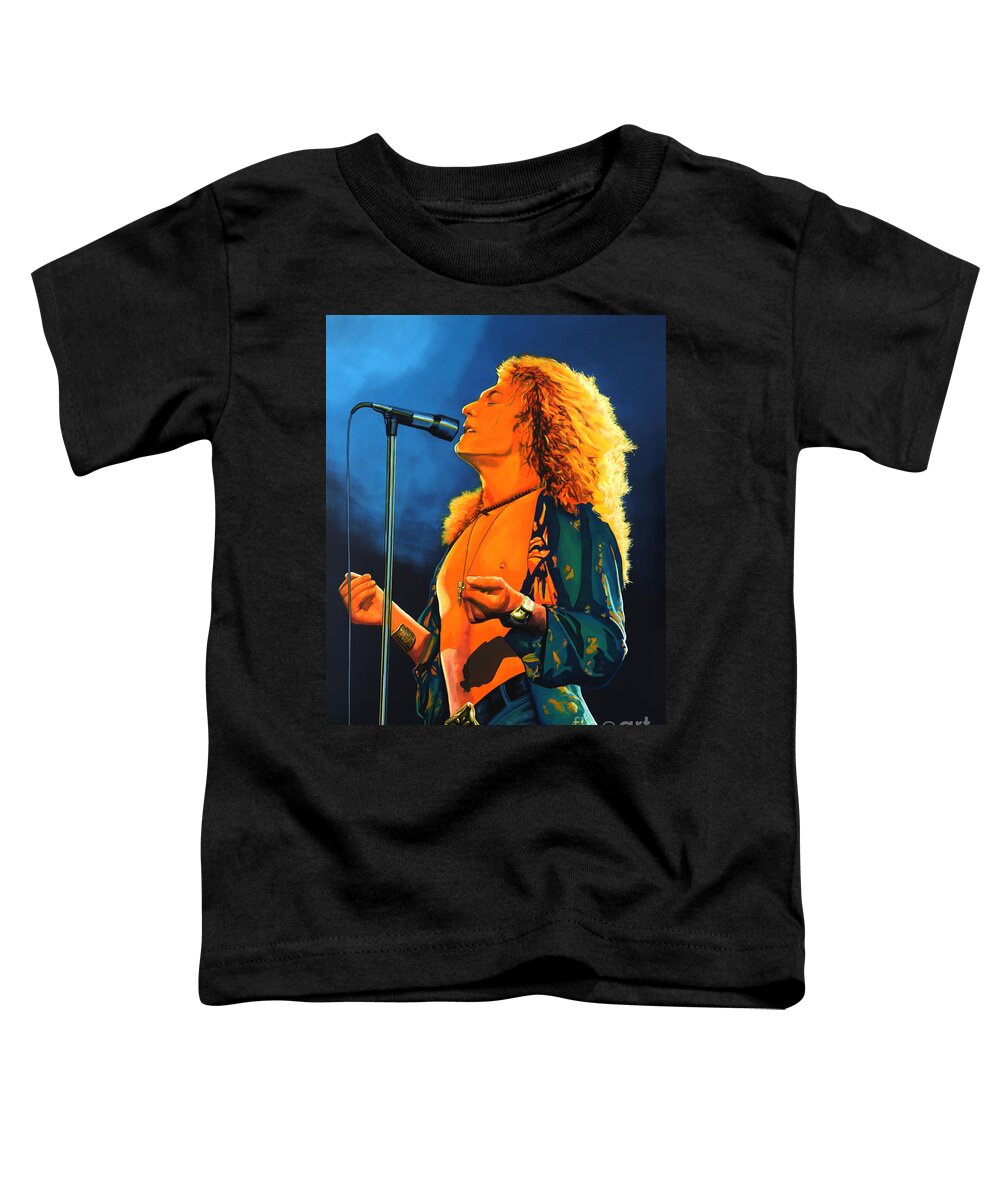 Robert Plant Toddler T-Shirt featuring the painting Robert Plant by Paul Meijering