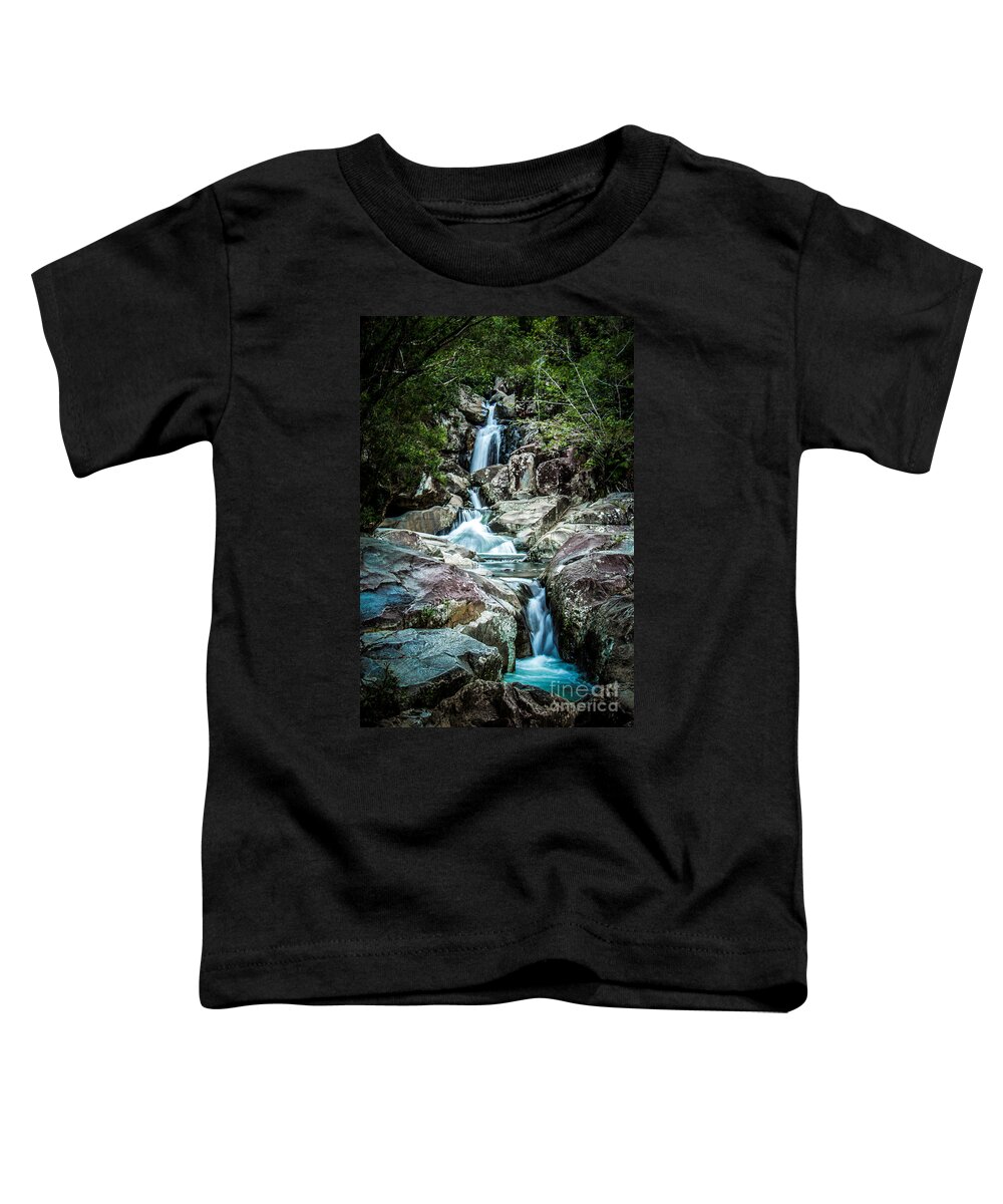 Waterfall. Waterfalls Toddler T-Shirt featuring the photograph Rocky Forest Falls by Perry Webster