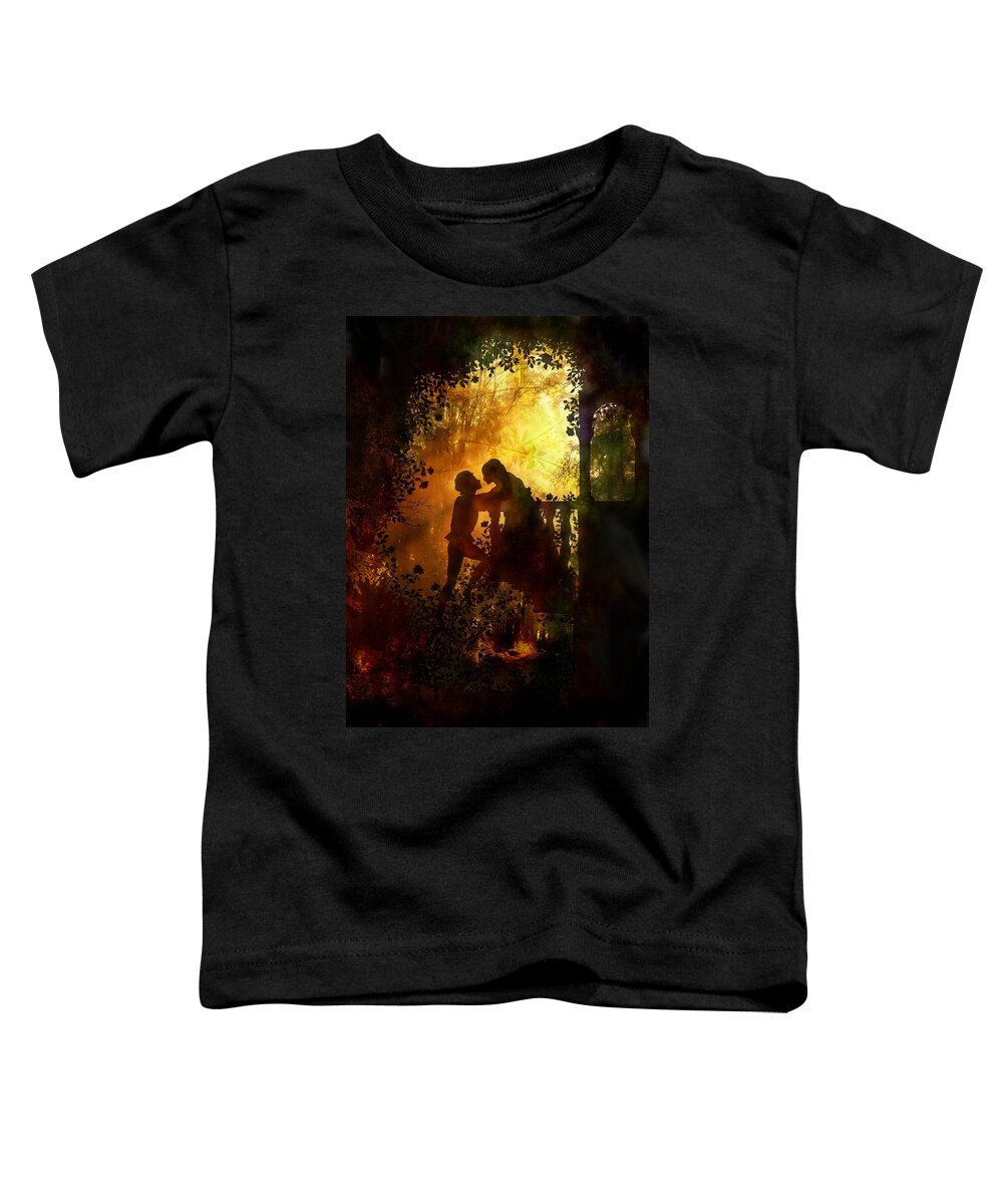Romeo And Juliet Toddler T-Shirt featuring the digital art Romeo and Juliet - the love story by Lilia D