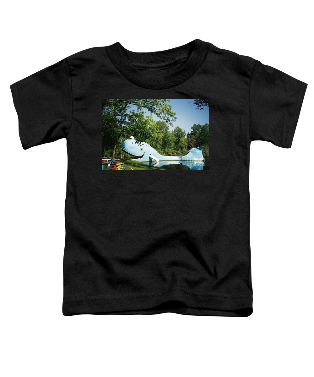 Historic Toddler T-Shirt featuring the photograph Route 66 Blue Whale Waterpark by Laurie Eve Loftin