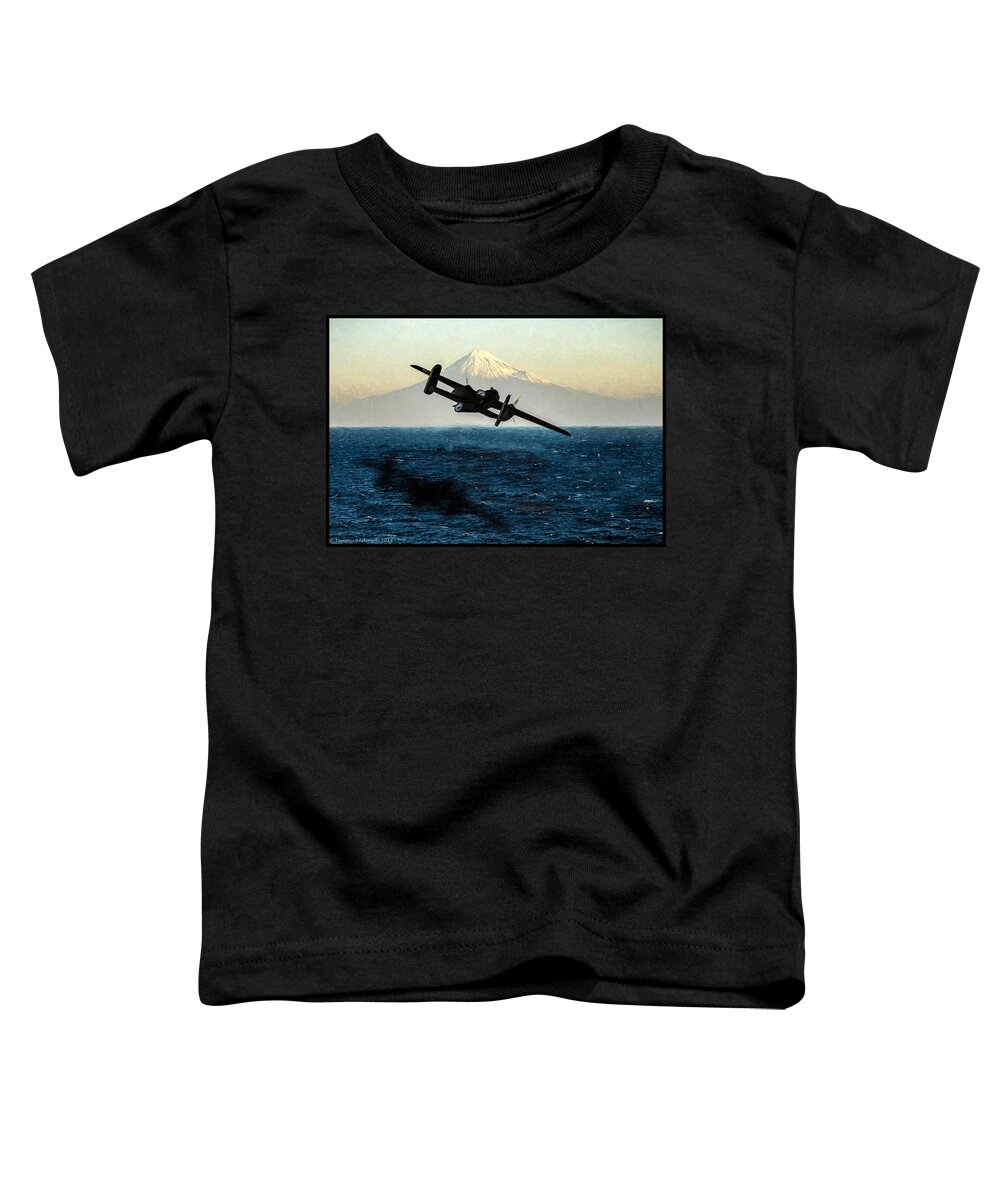 North American B-25b Mitchell Toddler T-Shirt featuring the digital art Ruptured Duck by Tommy Anderson
