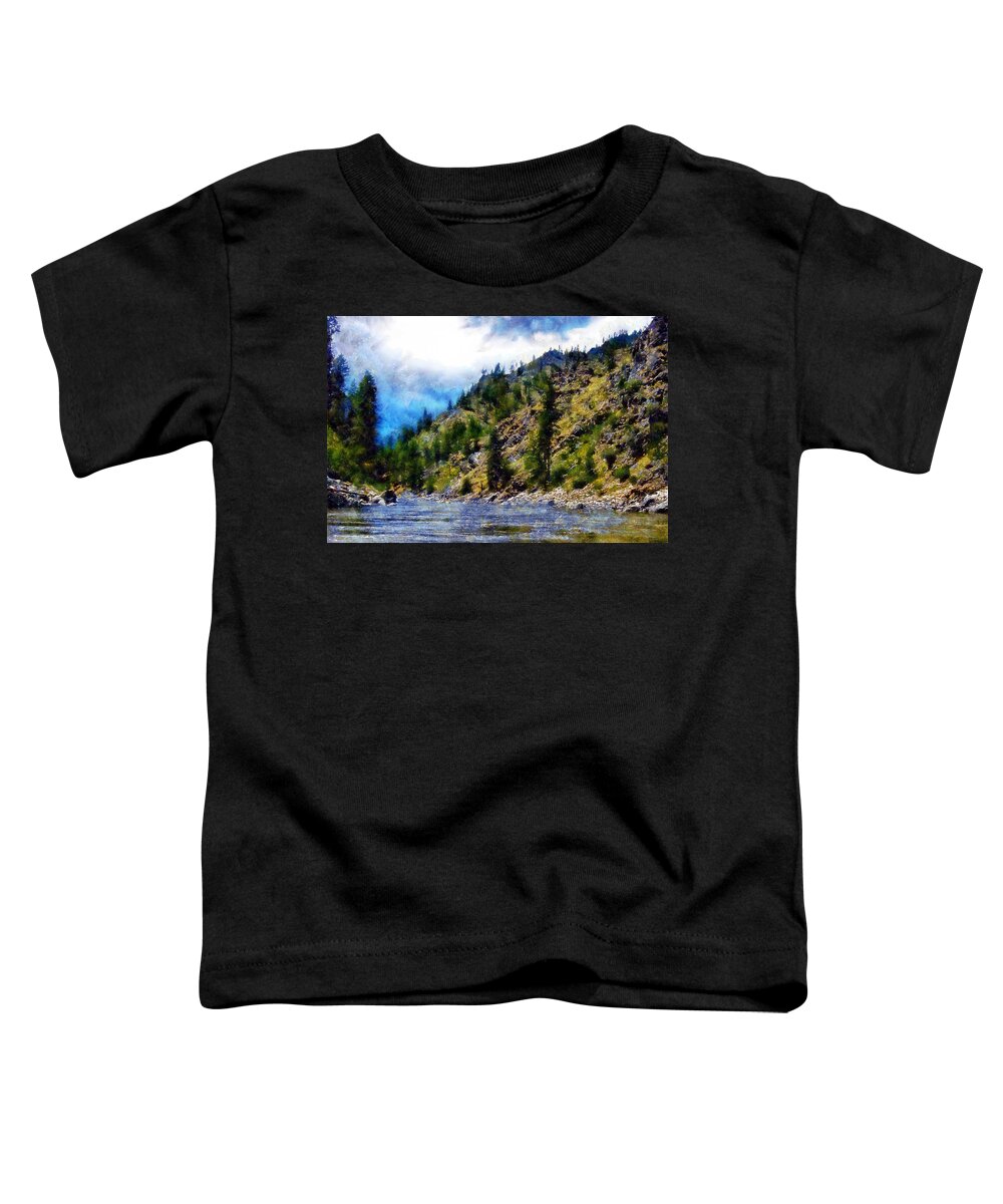 Salmon River Toddler T-Shirt featuring the digital art Salmon River by Kaylee Mason