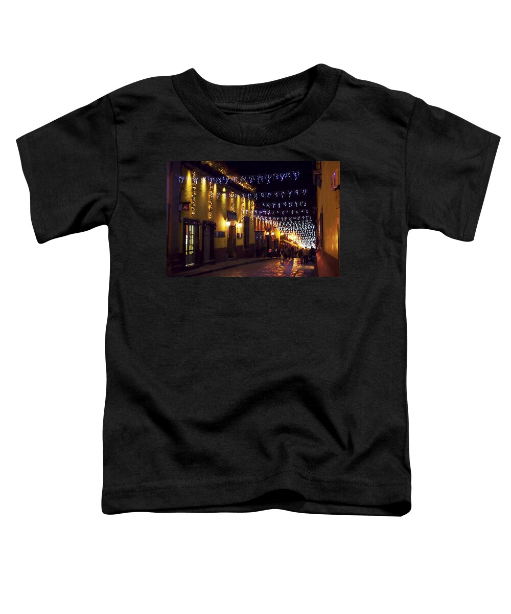  Toddler T-Shirt featuring the digital art San Miguel streets at night by Cathy Anderson