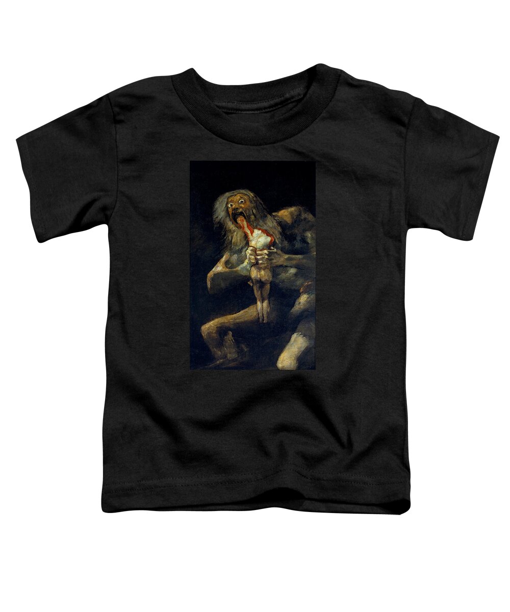 Saturn Devouring His Son Toddler T-Shirt featuring the painting Saturn Devouring His Son by Francisco Goya