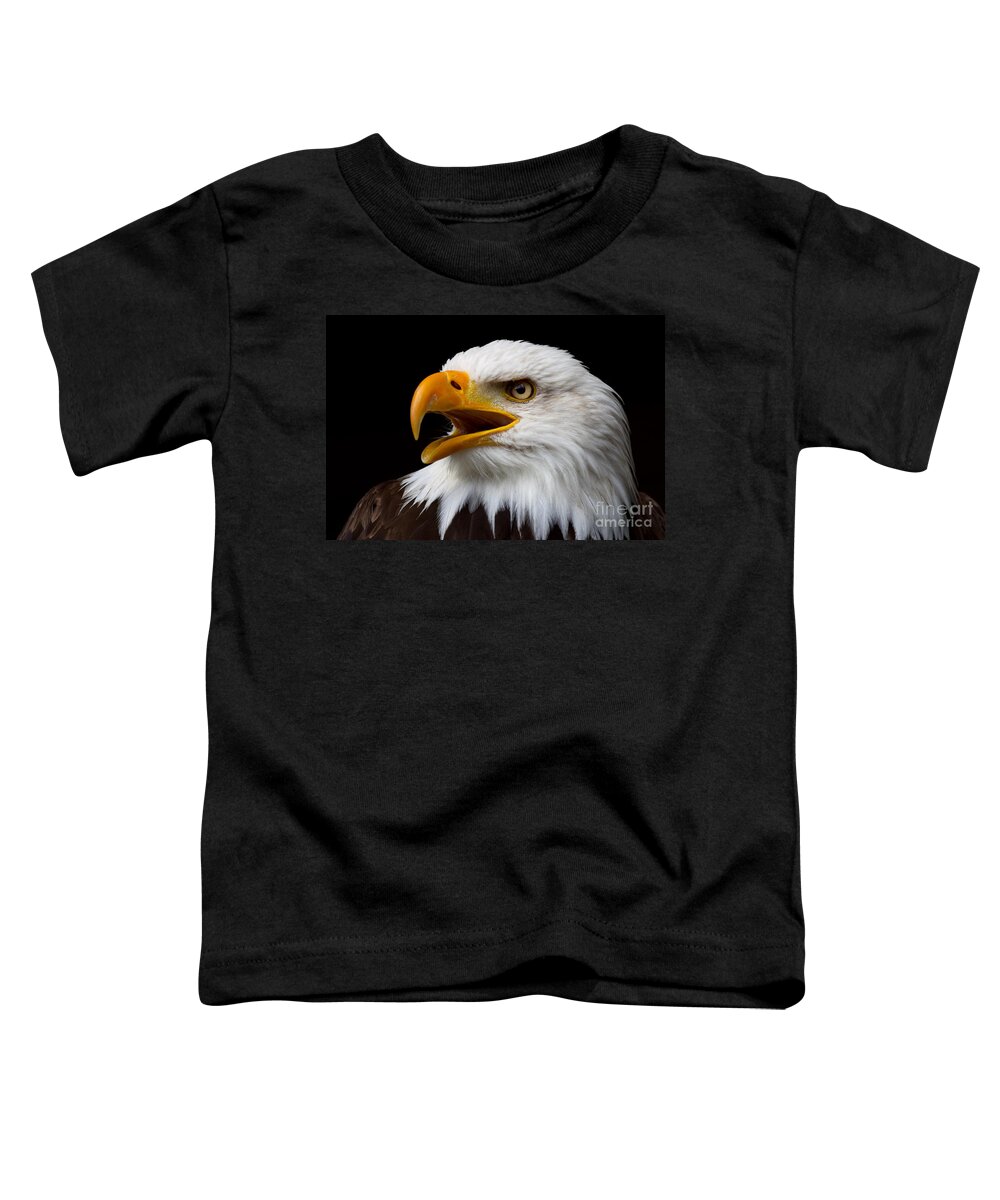 Portrait Toddler T-Shirt featuring the photograph Screaming Bald Eagle by Nick Biemans