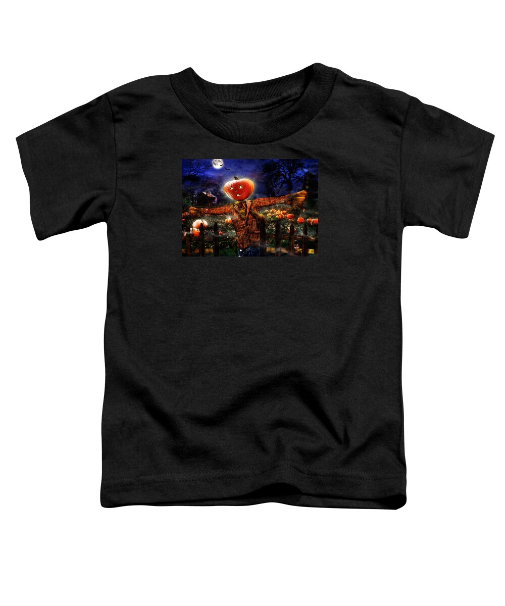 Scarecrow Toddler T-Shirt featuring the digital art Secrets of the night by Alessandro Della Pietra