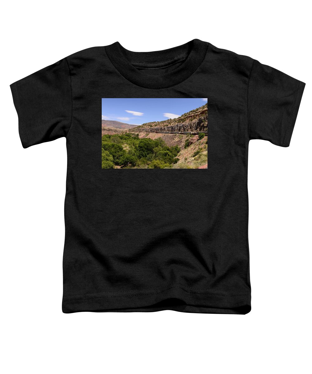 Sedona Toddler T-Shirt featuring the photograph Sedona train by John Johnson