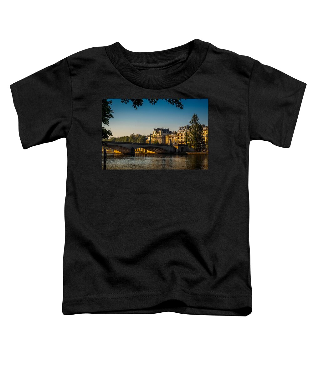 France Toddler T-Shirt featuring the photograph Seine Sunrise by Mark Llewellyn