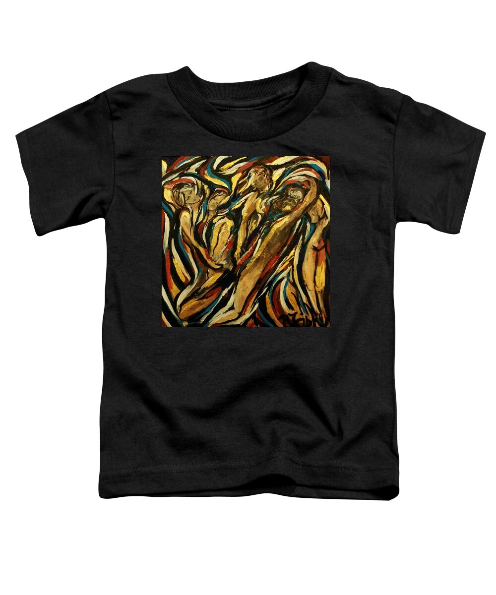 Figural Toddler T-Shirt featuring the painting Sentience by Dawn Fisher