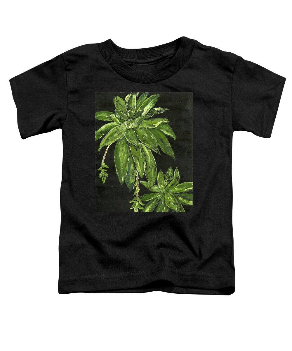 Plant Toddler T-Shirt featuring the painting Shades of Green by Alice Faber