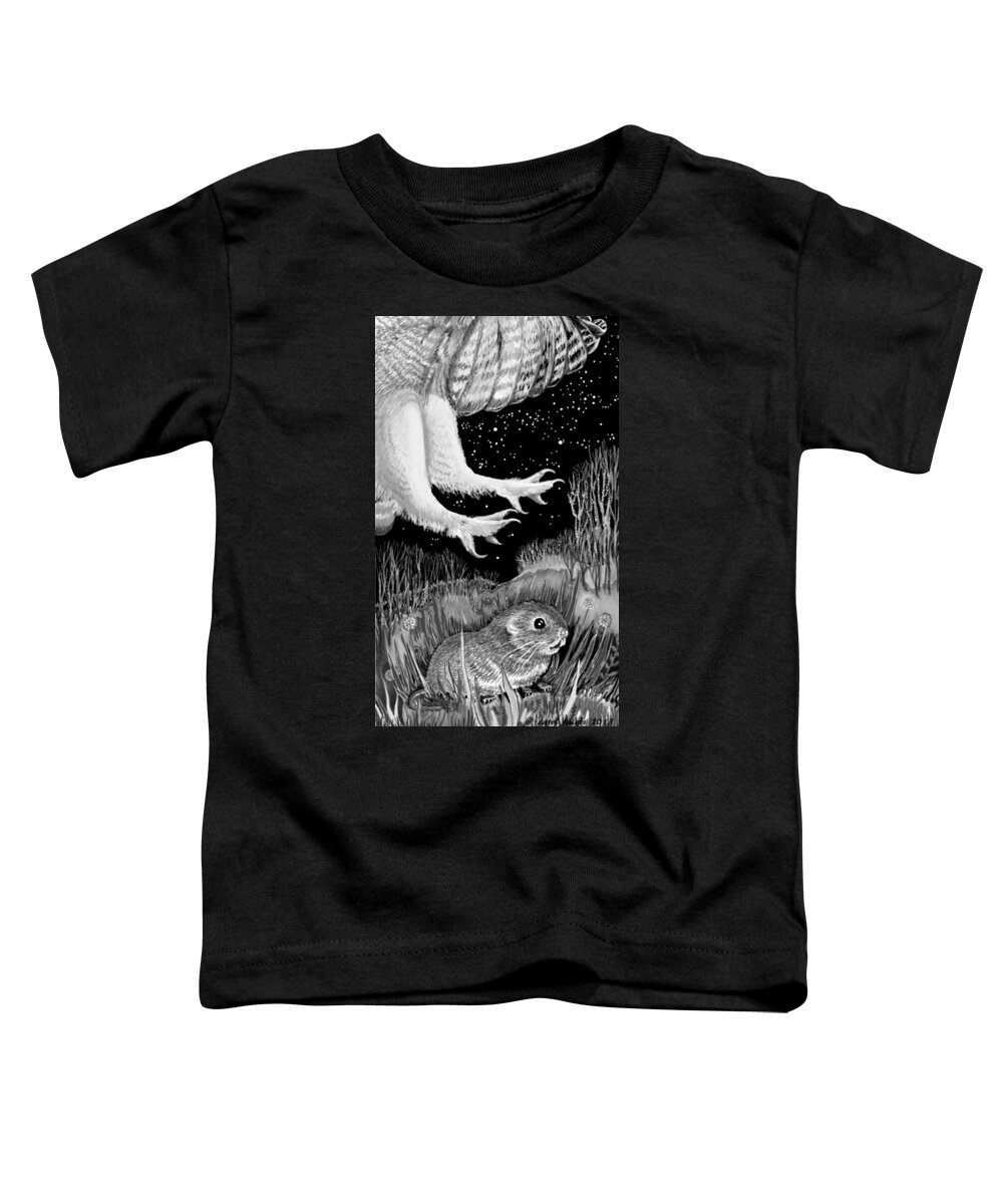 Owl Toddler T-Shirt featuring the digital art Silent Night by Carol Jacobs