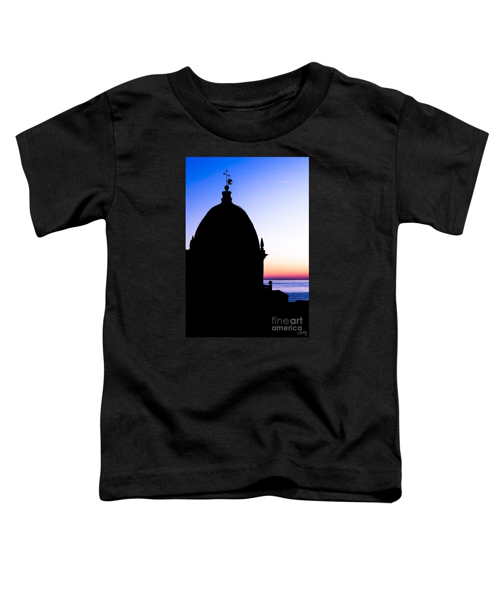 Silhouette Of Vernazza Duomo Toddler T-Shirt featuring the photograph Silhouette of Vernazza Duomo Dome by Prints of Italy