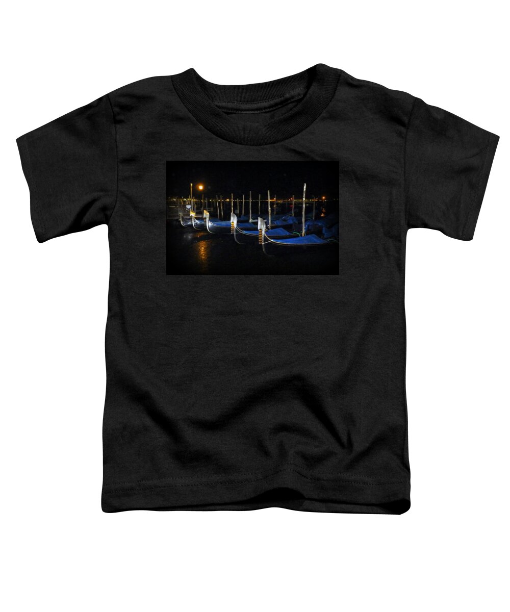 Venice Toddler T-Shirt featuring the photograph Slumbering Gondolas by Carla Parris