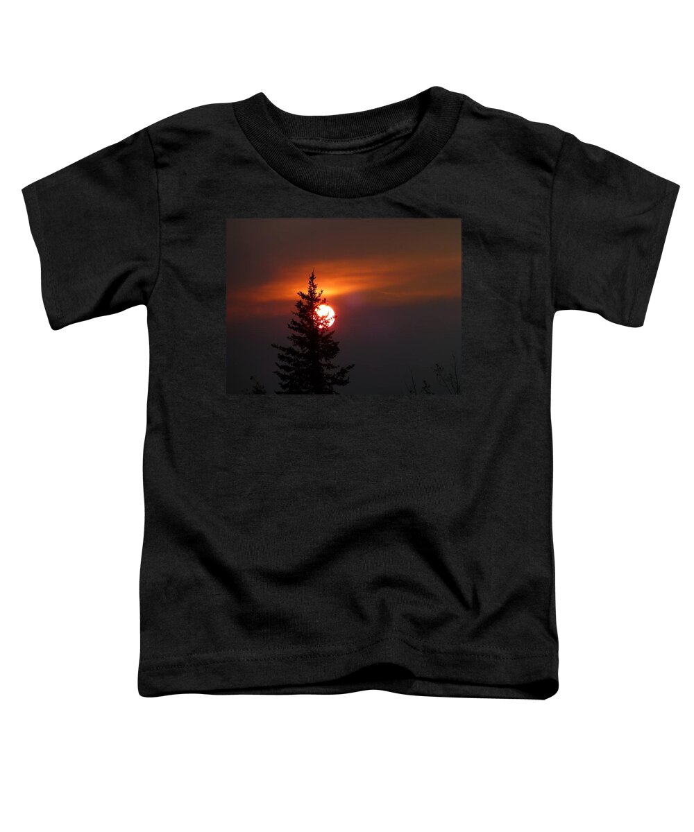 Sun Toddler T-Shirt featuring the photograph Smokey Sky by Sharon Duguay