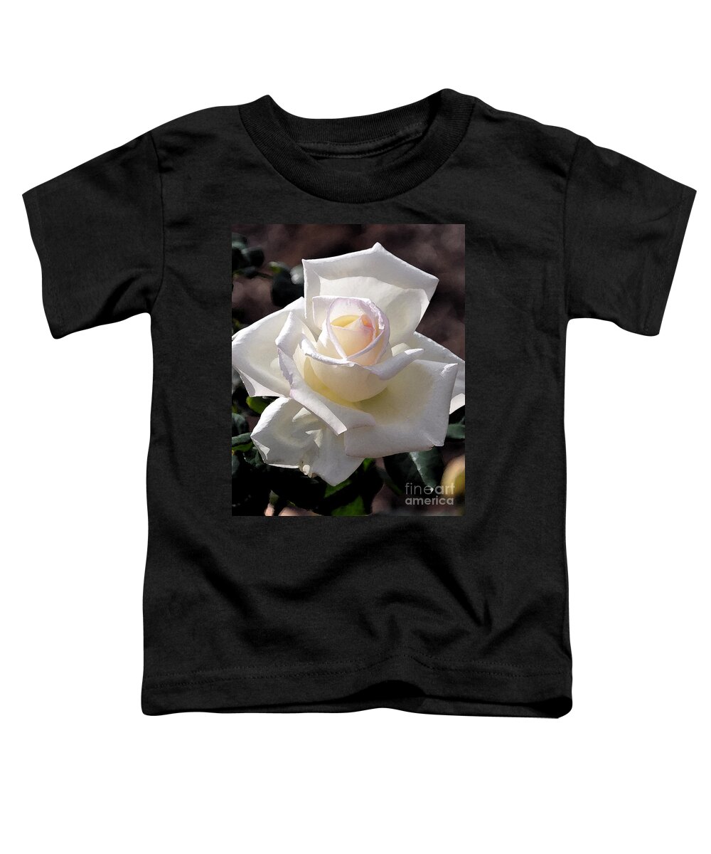 Rose Toddler T-Shirt featuring the digital art White Rose Bloom by Kirt Tisdale