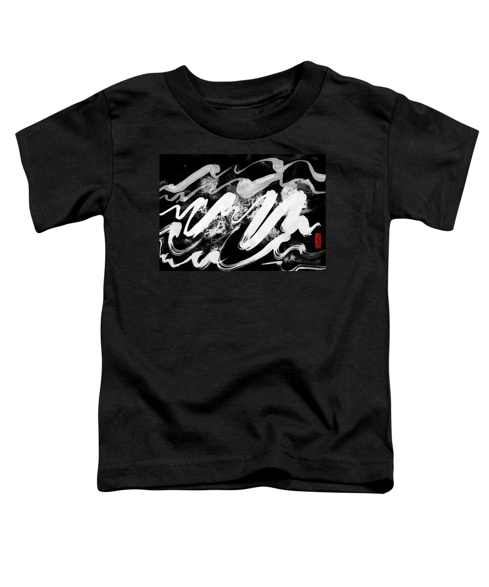 Oriental Toddler T-Shirt featuring the painting Snowy Landscape Inverted by Hakon Soreide