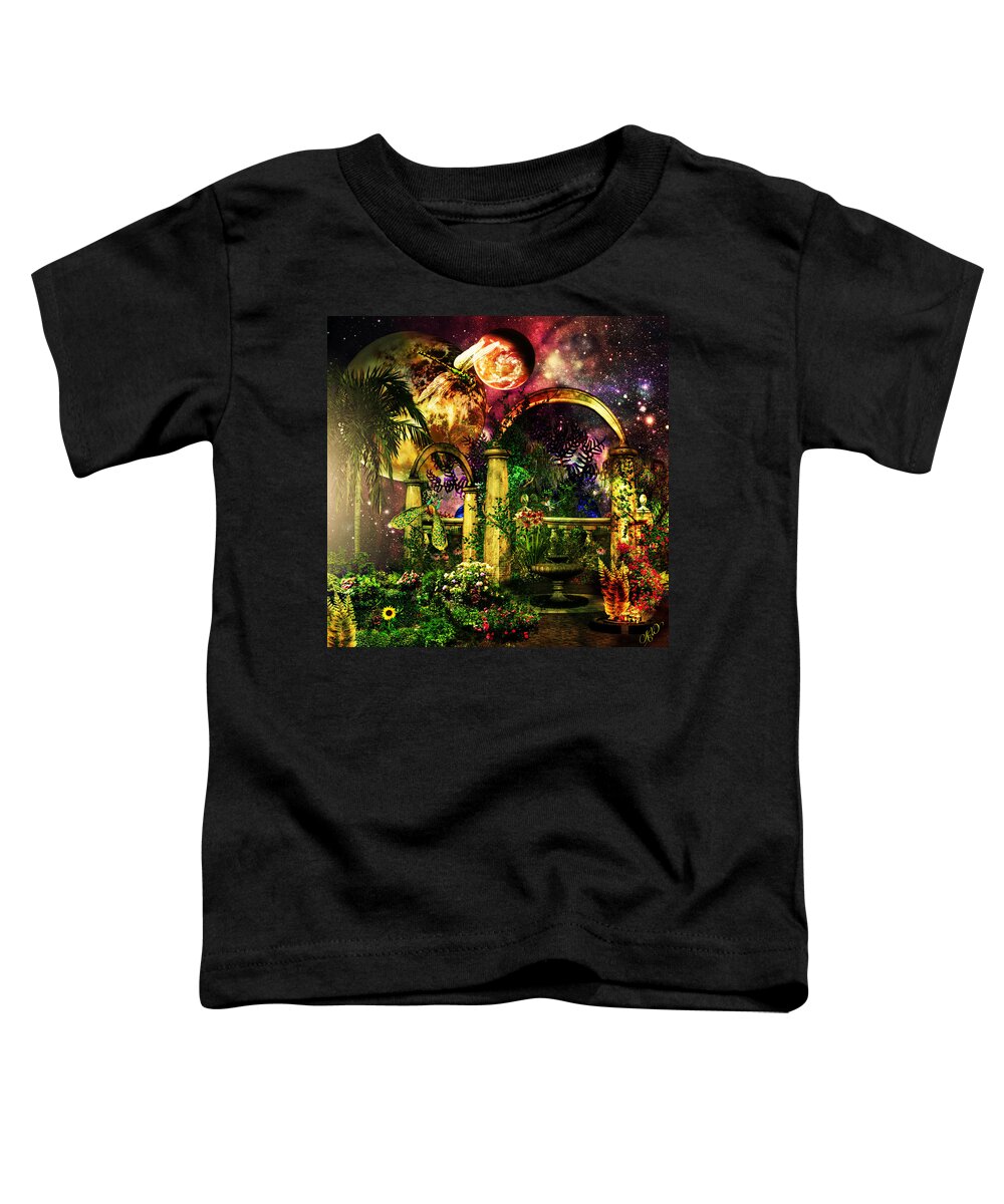 Space Garden Toddler T-Shirt featuring the mixed media Space Garden by Ally White