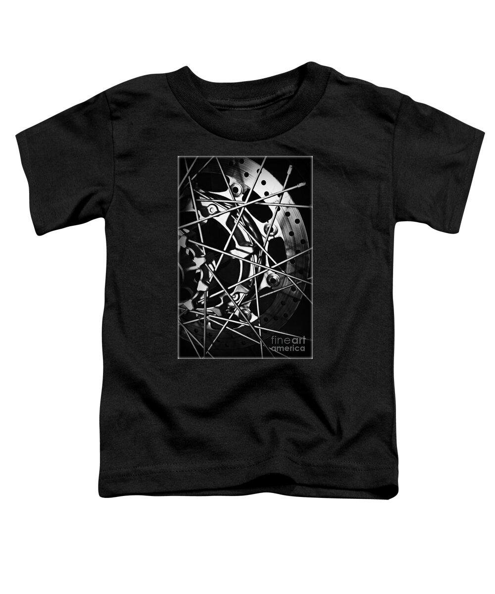 Motorbike Toddler T-Shirt featuring the photograph Spokes by Clare Bevan