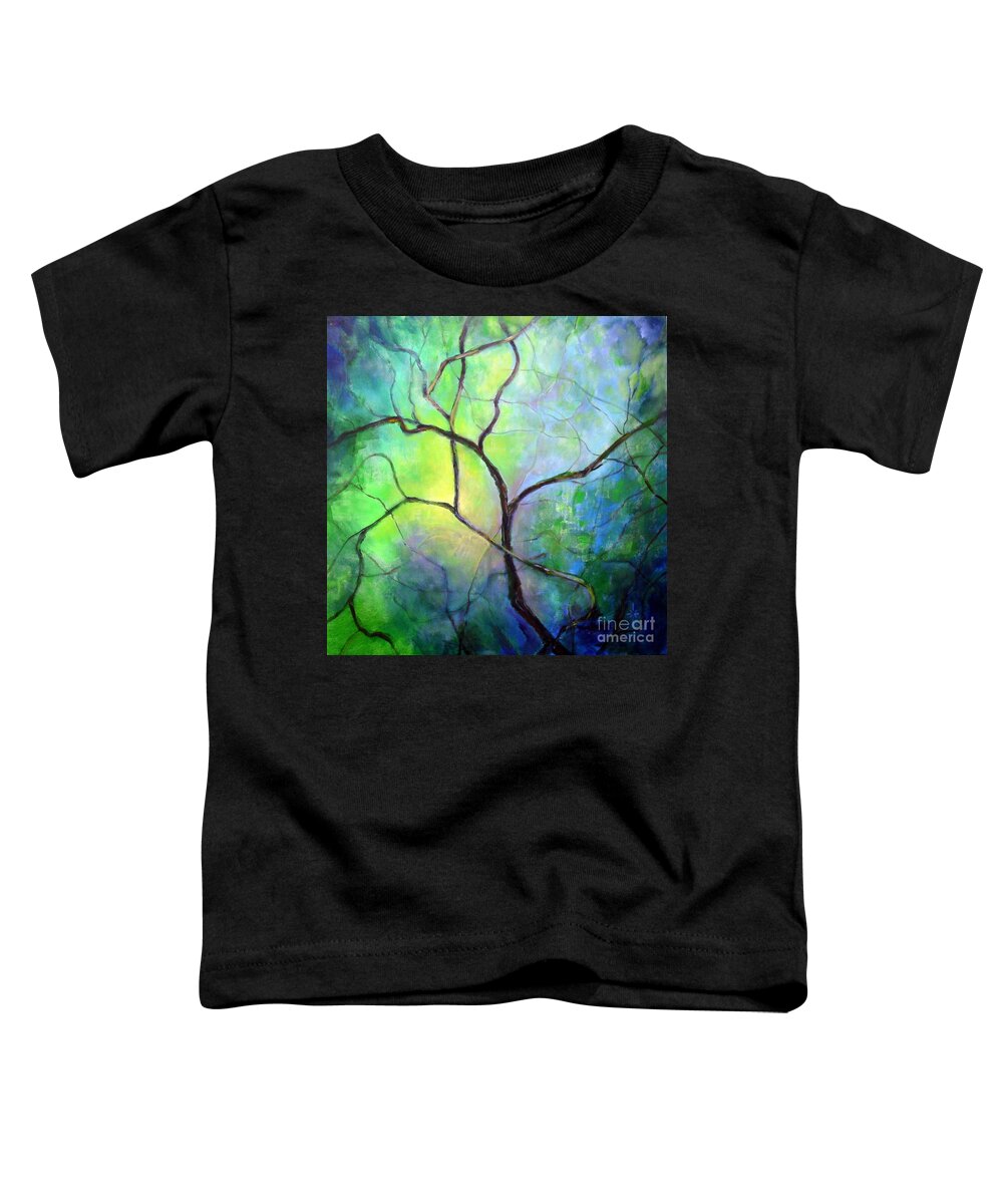 Branches Toddler T-Shirt featuring the painting Spring Catawba Tree by Jodie Marie Anne Richardson Traugott     aka jm-ART