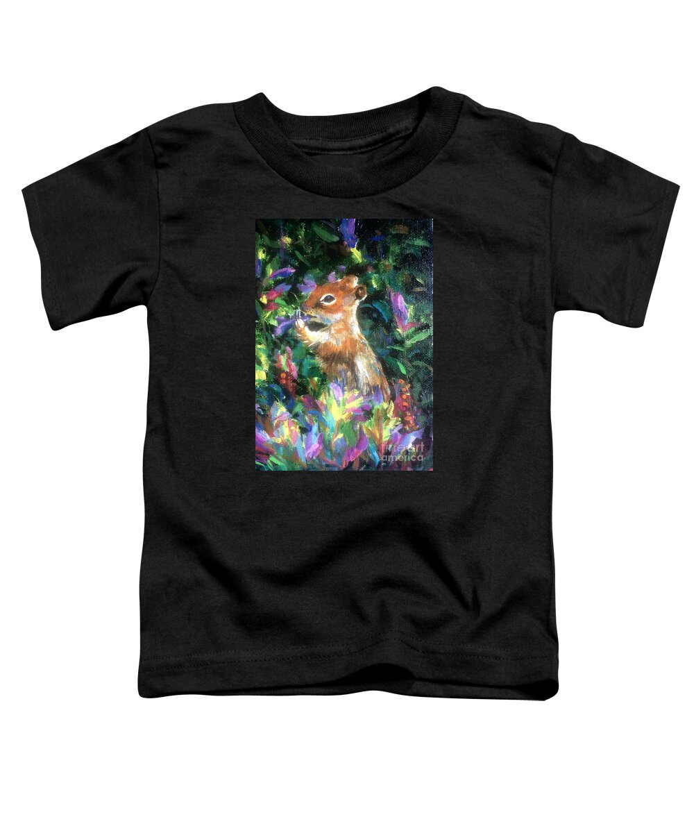 Squirrel Toddler T-Shirt featuring the painting Squirrel by Jieming Wang