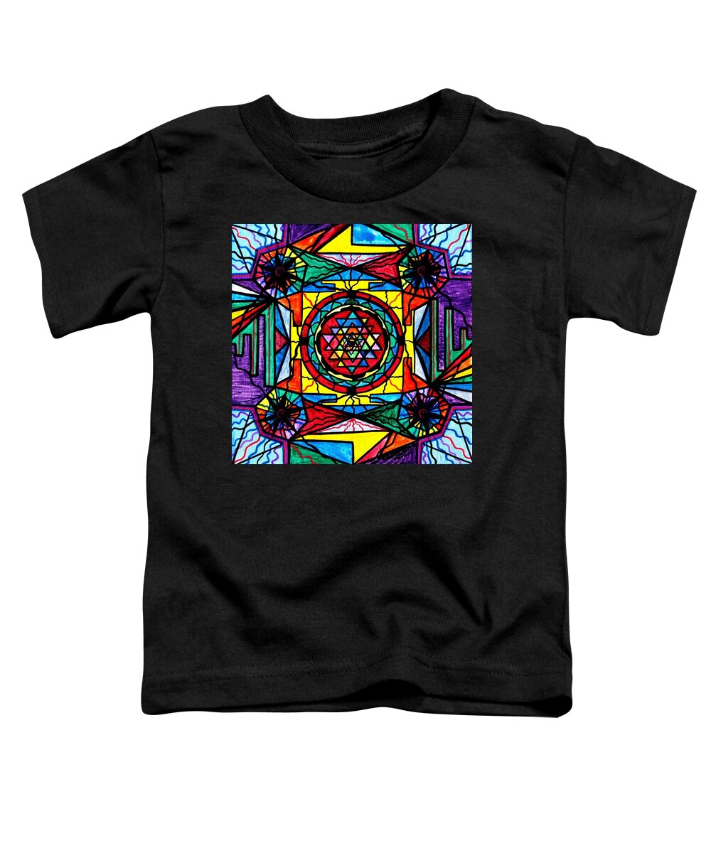Sri Yantra Toddler T-Shirt featuring the painting Sri Yantra by Teal Eye Print Store