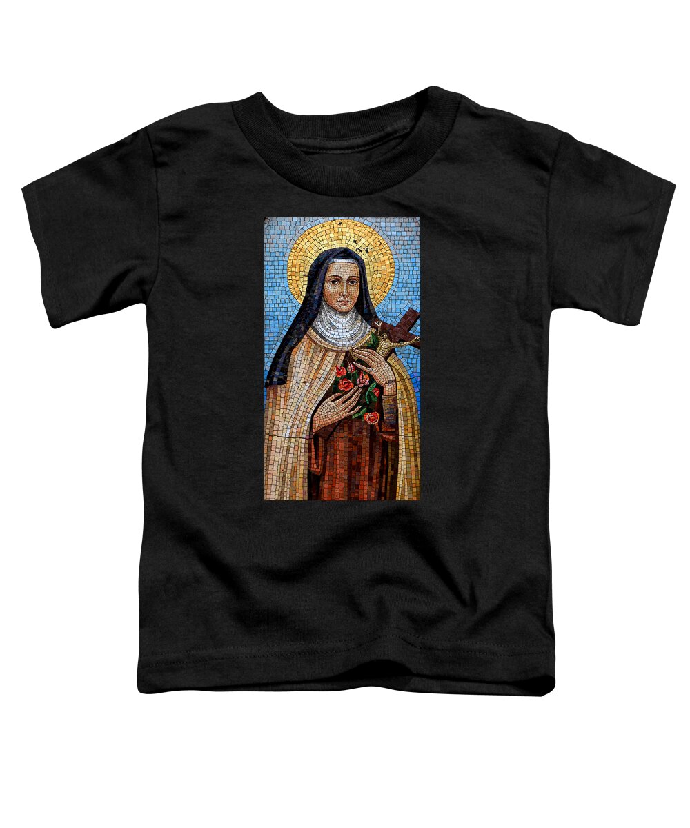 Mosaic Toddler T-Shirt featuring the photograph St. Theresa Mosaic by Andrew Fare