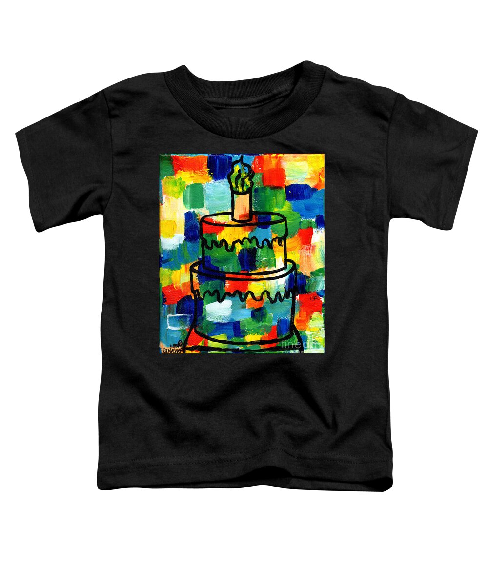 Stl250 Toddler T-Shirt featuring the painting STL250 Birthday Cake Abstract by Genevieve Esson