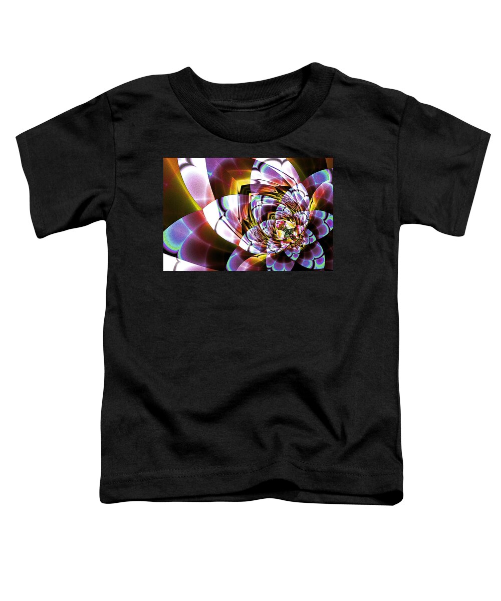 Stained Toddler T-Shirt featuring the digital art Stained Glass Blossom by Kiki Art