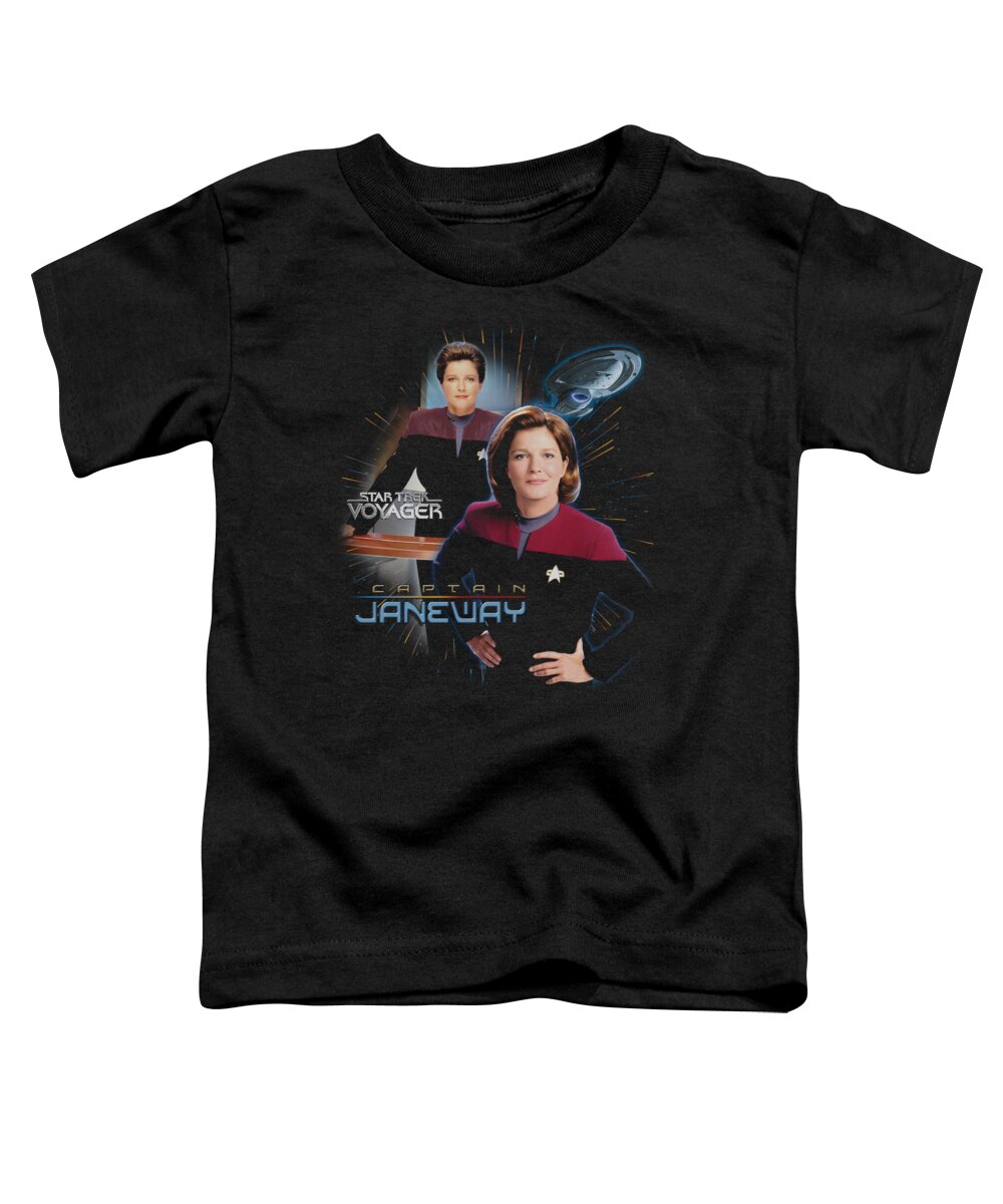 Star Trek Toddler T-Shirt featuring the digital art Star Trek - Captain Janeway by Brand A