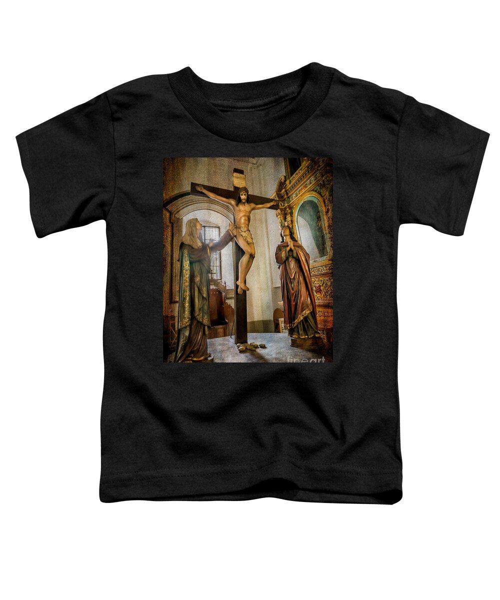 San Agustin Church Toddler T-Shirt featuring the photograph Statue of Jesus by Adrian Evans