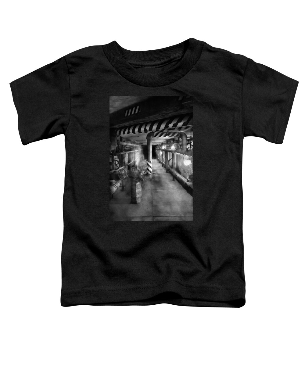 Steampunk Toddler T-Shirt featuring the photograph Steampunk - The steam tunnel by Mike Savad