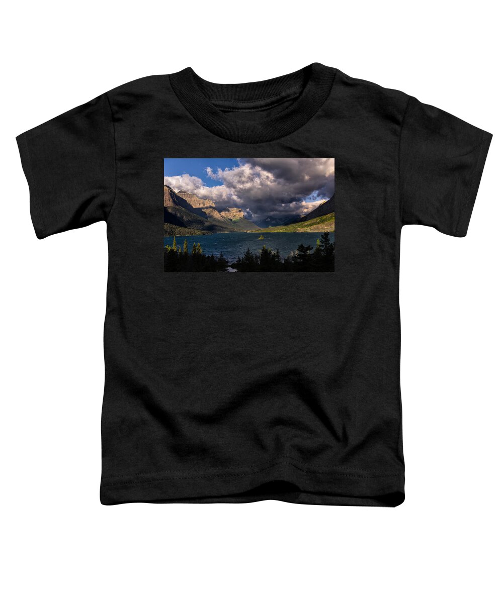 Saint Mary Lake Toddler T-Shirt featuring the photograph Storm Above St. Mary Lake by Kathleen Bishop
