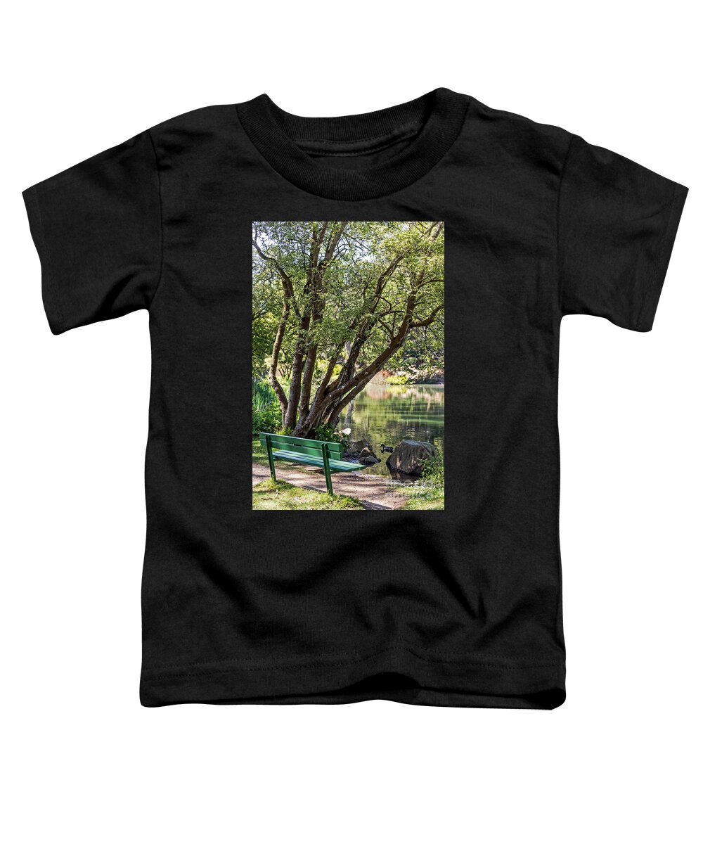 Bench Toddler T-Shirt featuring the photograph Stow Lake Bench by Kate Brown