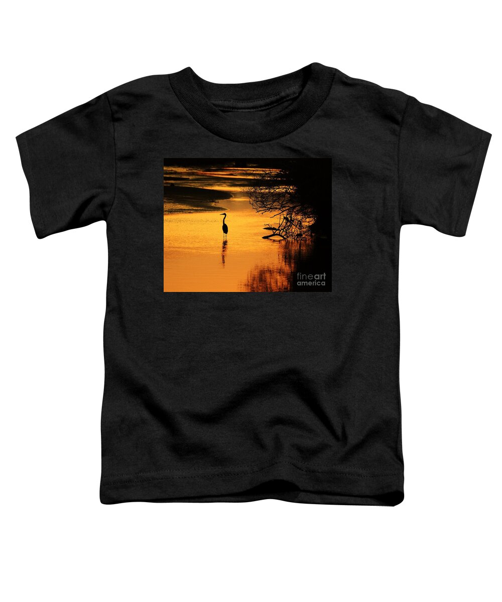 Heron At Sunset Toddler T-Shirt featuring the photograph Sublime Silhouette by Al Powell Photography USA