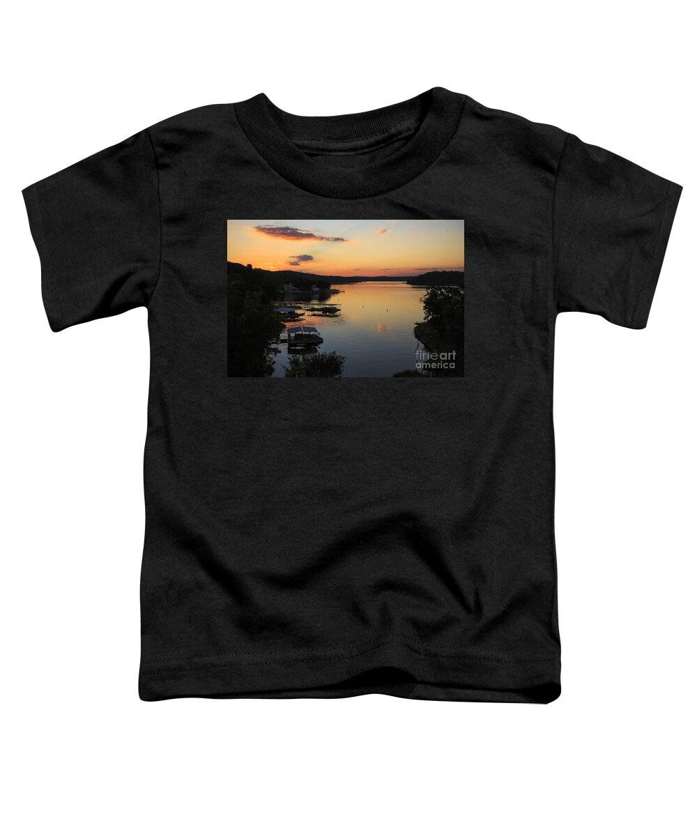 Ha Ha Tonka Toddler T-Shirt featuring the photograph Sunrise at Lake of the Ozarks by Dennis Hedberg