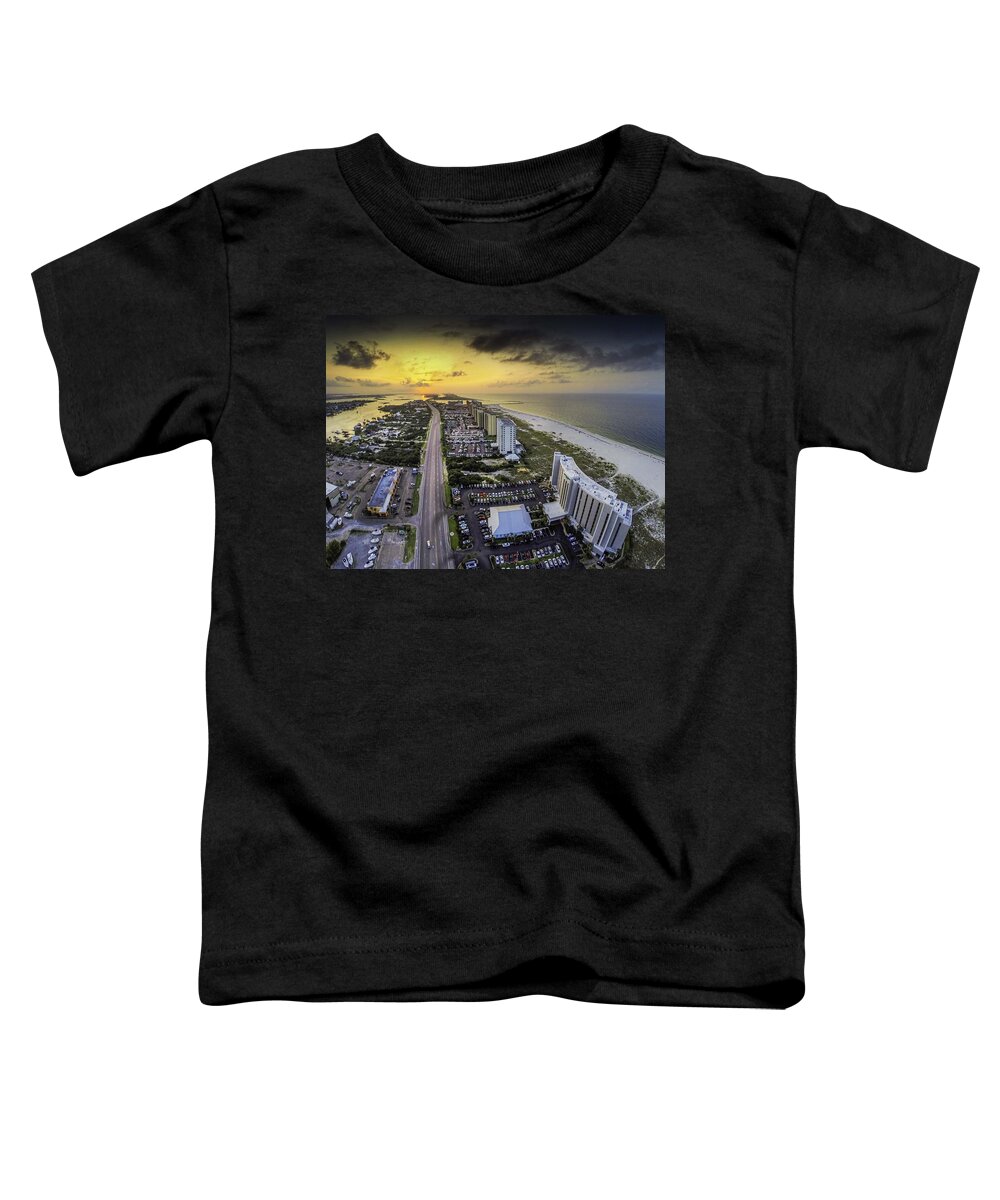 Palm Toddler T-Shirt featuring the digital art Sunrise Over Island House by Michael Thomas